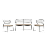 Milano Loungeset hliník - černá / písková