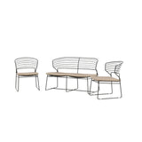 Milano Loungeset hliník - černá / písková