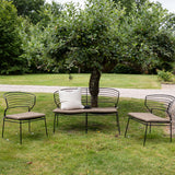 Milano Loungeset hliník - černá / písková