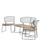 Milano Loungeset hliník - černá / písková