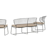 Milano Loungeset hliník - černá / písková