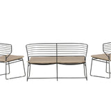 Milano Loungeset hliník - černá / písková