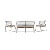 Milano Loungeset hliník - černá / písková