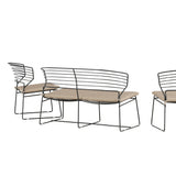 Milano Loungeset hliník - černá / písková