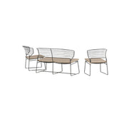 Milano Loungeset hliník - černá / písková