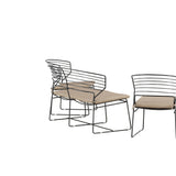 Milano Loungeset hliník - černá / písková