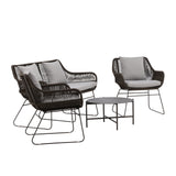 Davao Loungeset Steel - tmavě šedá / hnědá