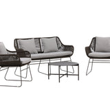 Davao Loungeset Steel - tmavě šedá / hnědá