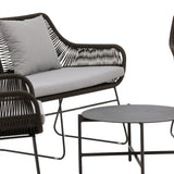 Davao Loungeset Steel - tmavě šedá / hnědá