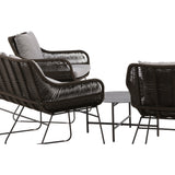 Davao Loungeset Steel - tmavě šedá / hnědá