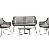 Davao Loungeset Steel - tmavě šedá / hnědá
