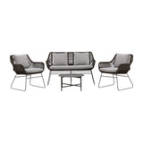 Davao Loungeset Steel - tmavě šedá / hnědá