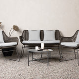 Davao Loungeset Steel - tmavě šedá / hnědá