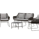 Davao Loungeset Steel - tmavě šedá / hnědá