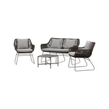 Davao Loungeset Steel - tmavě šedá / hnědá