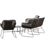 Davao Loungeset Steel - tmavě šedá / hnědá