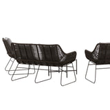 Davao Loungeset Steel - tmavě šedá / hnědá