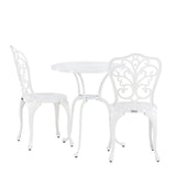 Nandin Cafetset Aluminium - bílá / 2 židle + stůl ø60
