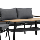 Brasilia Sedací souprava - Černá/Teak
