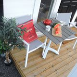 Colorado - Cafébord - 70*70 - Matt Vit / Grå Aintwood+Copacabana Arm Chair (stac)