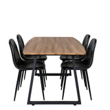 Jídelní stůl Inca - Dřevo / Černá + Jídelní židle Polar Černá / černá_4