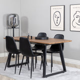 Jídelní stůl Inca - Dřevo / Černá + Jídelní židle Polar Černá / černá_4