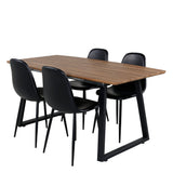 Jídelní stůl Inca - Dřevo / Černá + Jídelní židle Polar Černá / černá_4