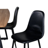 Jídelní stůl Inca - Dřevo / Černá + Jídelní židle Polar Černá / černá_4