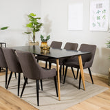 Polar Matbord - Ek-Look / Svart- 180*90*H75 +Plaza - Jídelní židle - Černá/Tmavě šedá _6