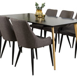 Polar Matbord - Ek-Look / Svart- 180*90*H75 +Plaza - Jídelní židle - Černá/Tmavě šedá _6