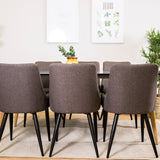 Polar Matbord - Ek-Look / Svart- 180*90*H75 +Plaza - Jídelní židle - Černá/Tmavě šedá _6