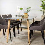 Polar Matbord - Ek-Look / Svart- 180*90*H75 +Plaza - Jídelní židle - Černá/Tmavě šedá _6