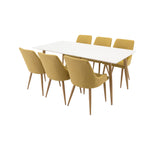 Polar Matbord - Ek-Look / Vit- 180*90*H75 +Plaza - Jídelní židle - Hořčice _6