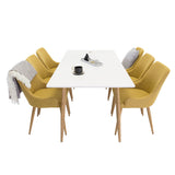 Polar Matbord - Ek-Look / Vit- 180*90*H75 +Plaza - Jídelní židle - Hořčice _6