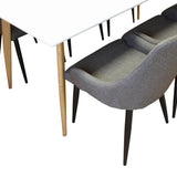 Polar Matbord - Ek-Look / Vit- 180*90*H75 +Plaza - Jídelní židle - Černá/Tmavě šedá _6