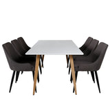 Polar Matbord - Ek-Look / Vit- 180*90*H75 +Plaza - Jídelní židle - Černá/Tmavě šedá _6
