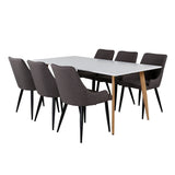 Polar Matbord - Ek-Look / Vit- 180*90*H75 +Plaza - Jídelní židle - Černá/Tmavě šedá _6