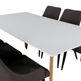 Polar Matbord - Ek-Look / Vit- 180*90*H75 +Plaza - Jídelní židle - Černá/Tmavě šedá _6