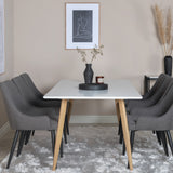 Polar Matbord - Ek-Look / Vit- 180*90*H75 +Plaza - Jídelní židle - Černá/Tmavě šedá _6