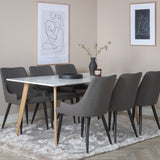 Polar Matbord - Ek-Look / Vit- 180*90*H75 +Plaza - Jídelní židle - Černá/Tmavě šedá _6
