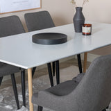 Polar Matbord - Ek-Look / Vit- 180*90*H75 +Plaza - Jídelní židle - Černá/Tmavě šedá _6