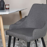 Polar Matbord - Ek-Look / Vit- 180*90*H75 +Plaza - Jídelní židle - Černá/Tmavě šedá _6