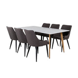 Polar Matbord - Ek-Look / Vit- 180*90*H75 +Plaza - Jídelní židle - Černá/Tmavě šedá _6