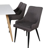 Polar Matbord - Ek-Look / Vit- 180*90*H75 +Plaza - Jídelní židle - Černá/Tmavě šedá _6