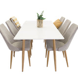Polar Matbord - Ek-Look / Vit- 180*90*H75 +Leone - Jídelní židle - Dub/Světle šedá _6