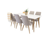 Polar Matbord - Ek-Look / Vit- 180*90*H75 +Leone - Jídelní židle - Dub/Světle šedá _6