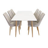 Polar Matbord - Ek-Look / Vit- 180*90*H75 +Leone - Jídelní židle - Dub/Světle šedá _6
