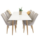 Polar Matbord - Ek-Look / Vit- 180*90*H75 +Leone - Jídelní židle - Dub/Světle šedá _6