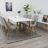 Polar Matbord - Ek-Look / Vit- 180*90*H75 +Leone - Jídelní židle - Dub/Světle šedá _6