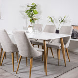 Polar Matbord - Ek-Look / Vit- 180*90*H75 +Leone - Jídelní židle - Dub/Světle šedá _6